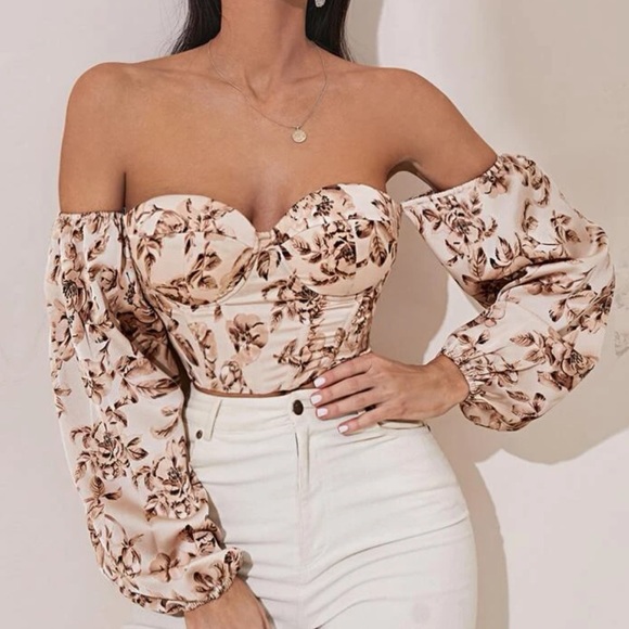 Floral Boning Corset Tube Top - Backless Summer Style main image 1
